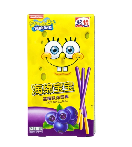 Junyi Spongebob Blueberry Coated Stickes 48g