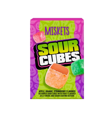 Miskets Sour Cubes Apple, Orange And Strawberry 50g